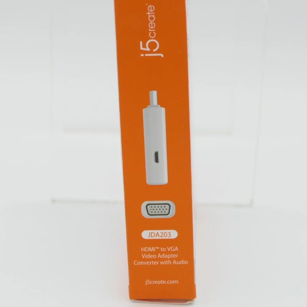 j5create HDMI to VGA Video Adapter Converter w/ Audio JDA203 White Sealed Box